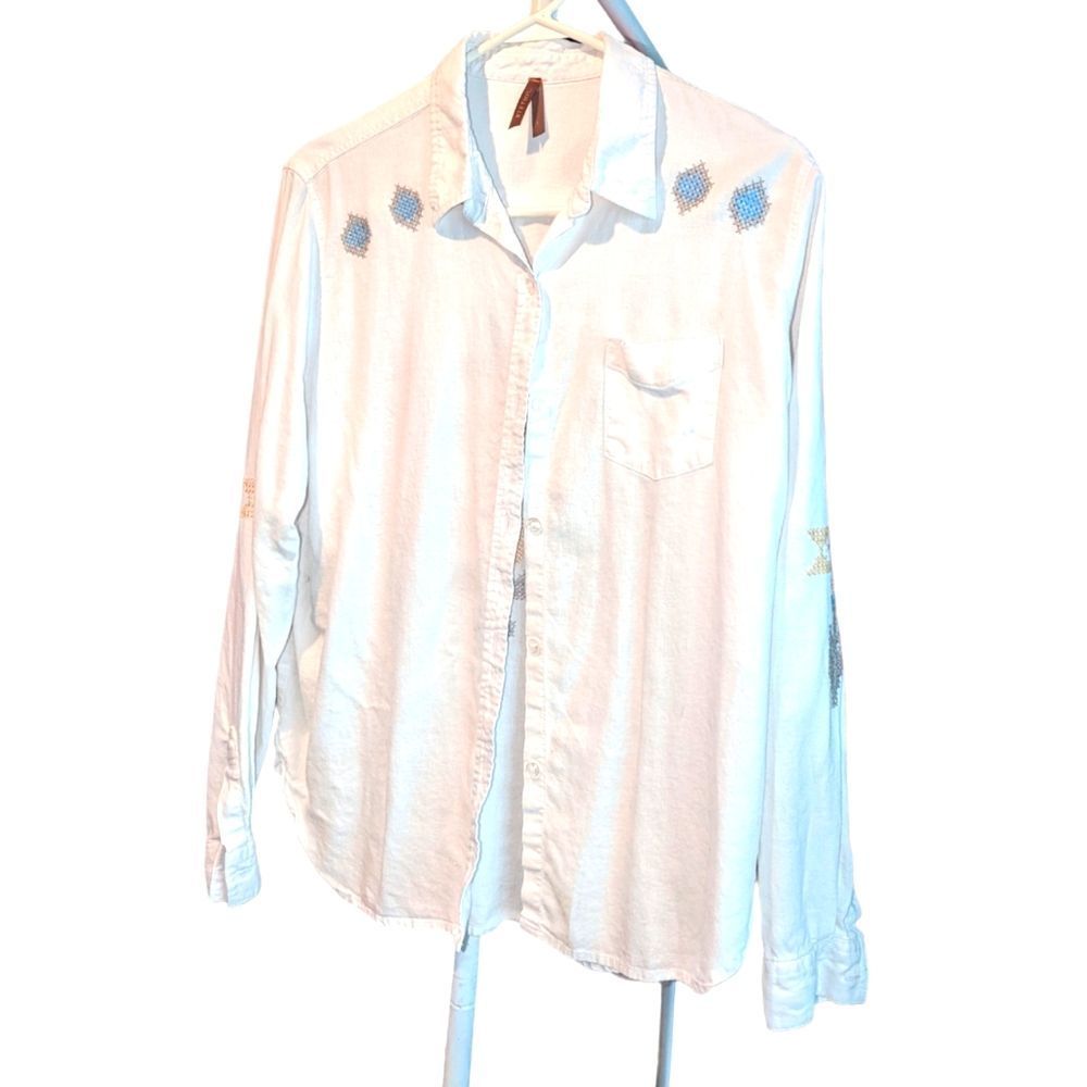 Stetson White Long-Sleeve Embroidered Western Shirt
